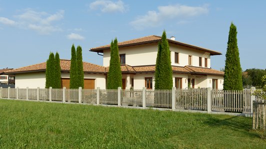 Seitenansicht des Haus mit Tuyen