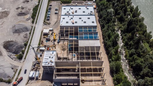 Knoll Logistik Baustelle Luftansicht