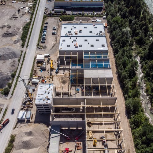 Knoll Logistik Baustelle Luftansicht