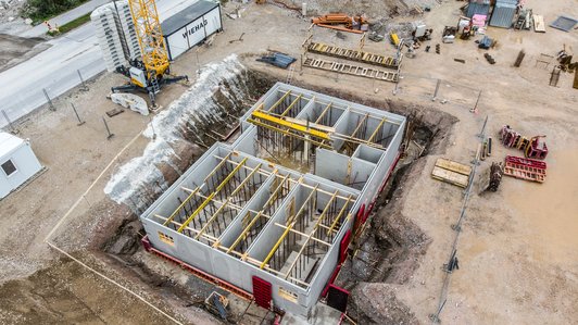 Knoll Logistik Keller im Bau