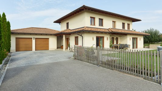 Mediterranes Einfamilienhaus mit Doppelgarage