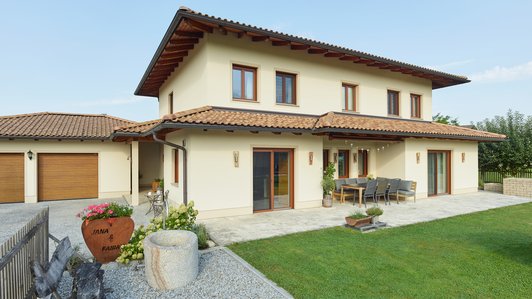 Terrasse mit gepflegtem Garten