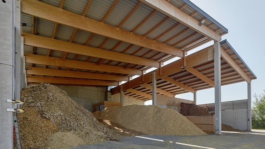 WIEHAG Biomassekraftwerk - Ansicht offene Halle